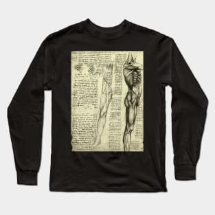 Male Human Anatomy by Leonardo da Vinci Long Sleeve T-Shirt